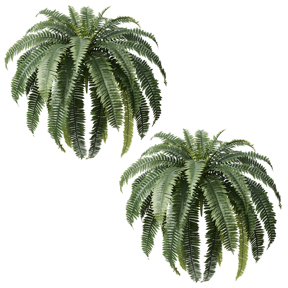 VeriNatural 33/39 Fronds UV Resistant Artificial Boston Fern Bush for Indoor & Outdoor(1/2/4-Pack)(VN141)