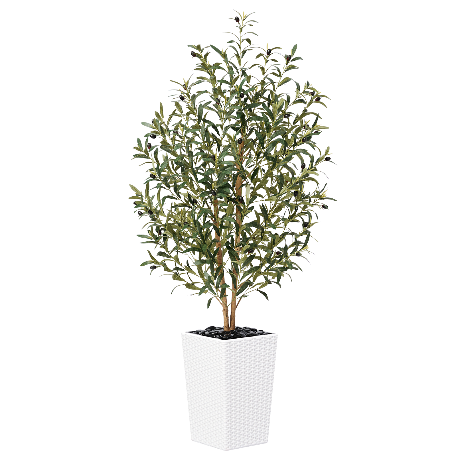 VeriNatural 5/6FT Artificial Olive Tree UV Resistant and Natural Trunk with Black Taper Planter for Indoor & Outdoor (VN131)