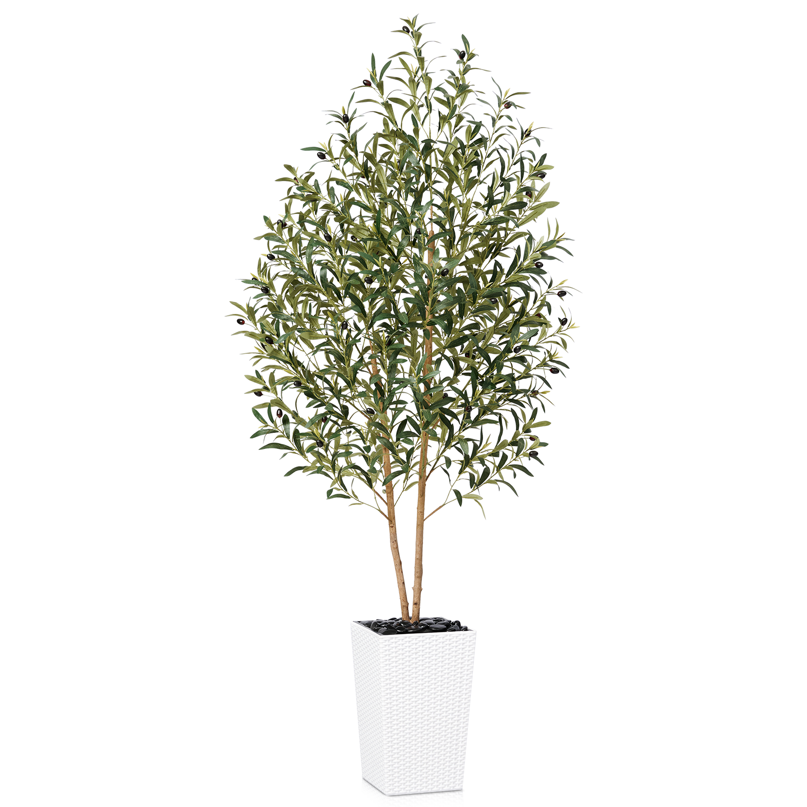 VeriNatural 5/6FT Artificial Olive Tree UV Resistant and Natural Trunk with Black Taper Planter for Indoor & Outdoor (VN131)