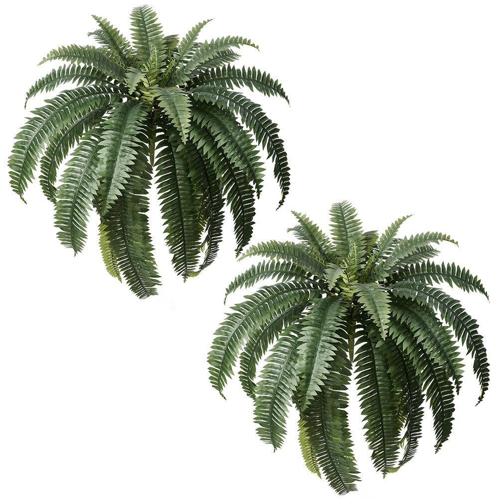 VeriNatural 33/39 Fronds UV Resistant Artificial Boston Fern Bush for Indoor & Outdoor(1/2/4-Pack)(VN141)