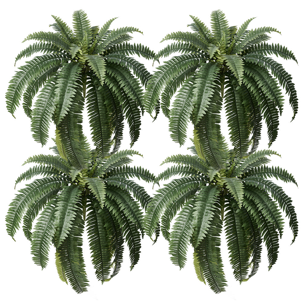 VeriNatural 33/39 Fronds UV Resistant Artificial Boston Fern Bush for Indoor & Outdoor(1/2/4-Pack)(VN141)