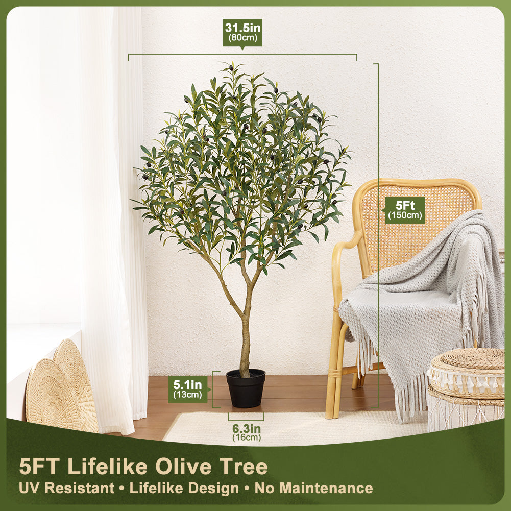 VeriNatural 4/5/6FT Artificial Olive Tree UV Resistant for Indoor & Outdoor (VN126)