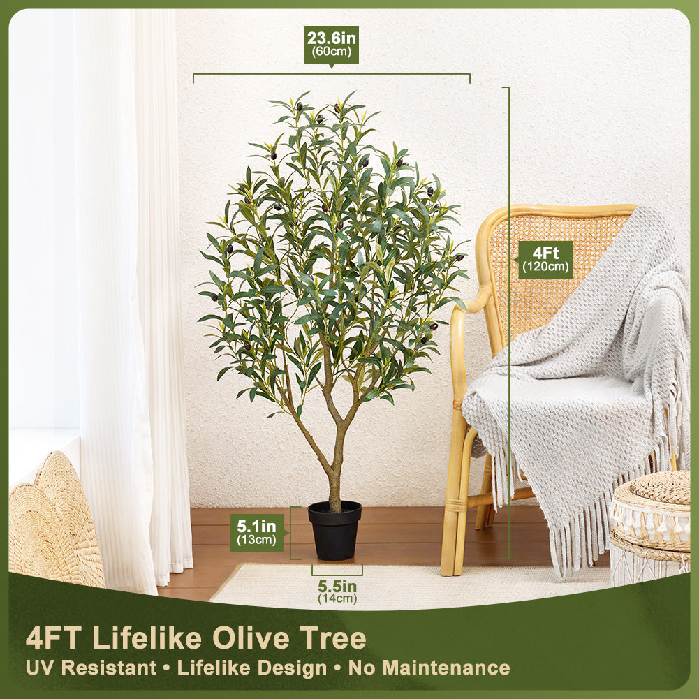 VeriNatural 4/5/6FT Artificial Olive Tree UV Resistant for Indoor & Outdoor (VN126)
