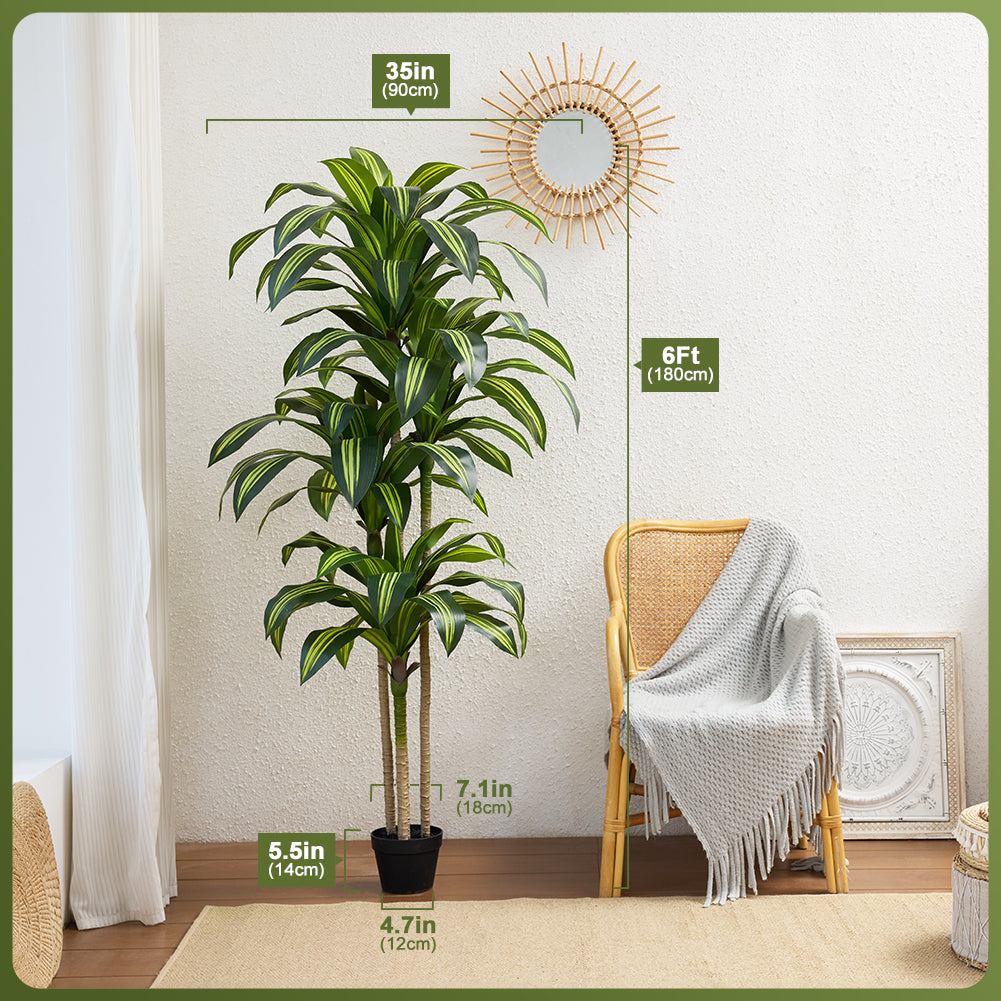 VeriNatural 4/5/6FT Artificial Dracaena Tree UV Resistant for Indoor & Outdoor (VN123)