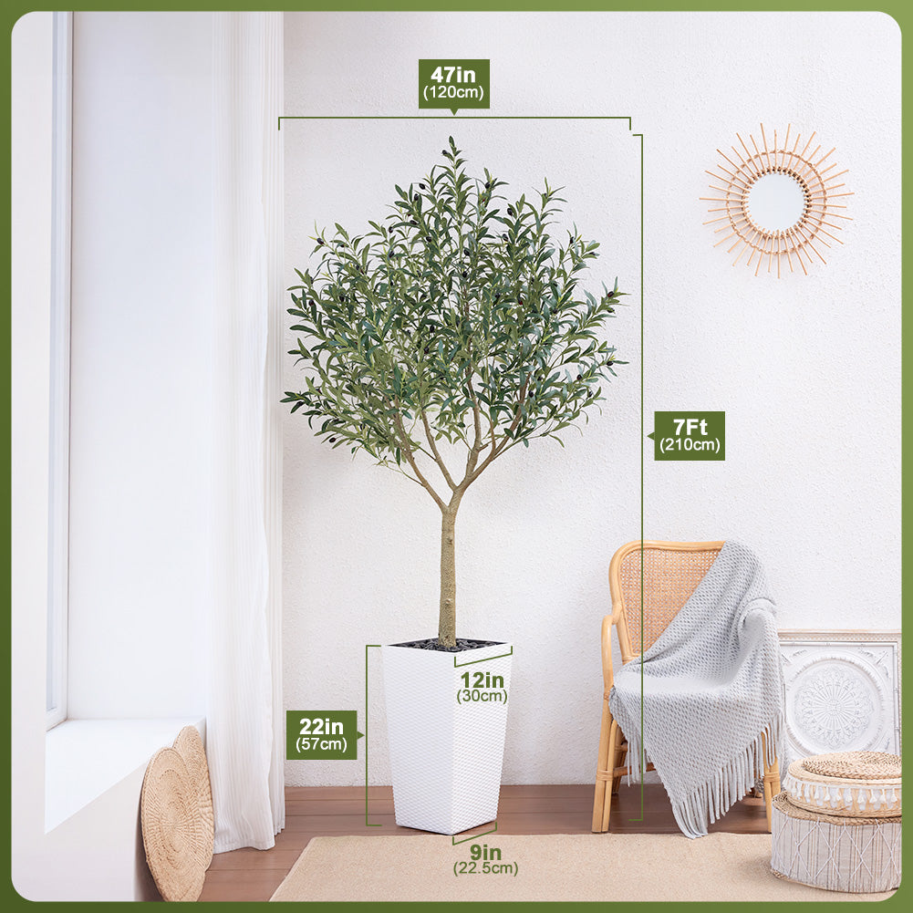 VeriNatural 5/6/7/8FT Artificial Olive Tree UV Resistant with Black Taper Planter for Indoor & Outdoor(VN156)