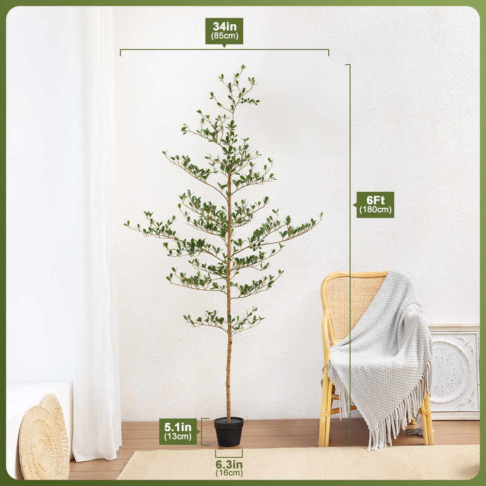 VeriNatural 5/6/7FT Black Olive Tree – Realistic Faux Tree with Natural Trunk & Silk Leaves – Indoor & Outdoor Decor, Low Maintenance, UV Resistant(VN145)