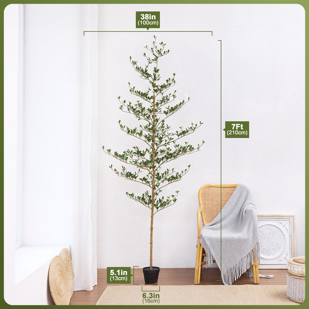 VeriNatural 5/6/7FT Black Olive Tree – Realistic Faux Tree with Natural Trunk & Silk Leaves – Indoor & Outdoor Decor, Low Maintenance, UV Resistant(VN145)