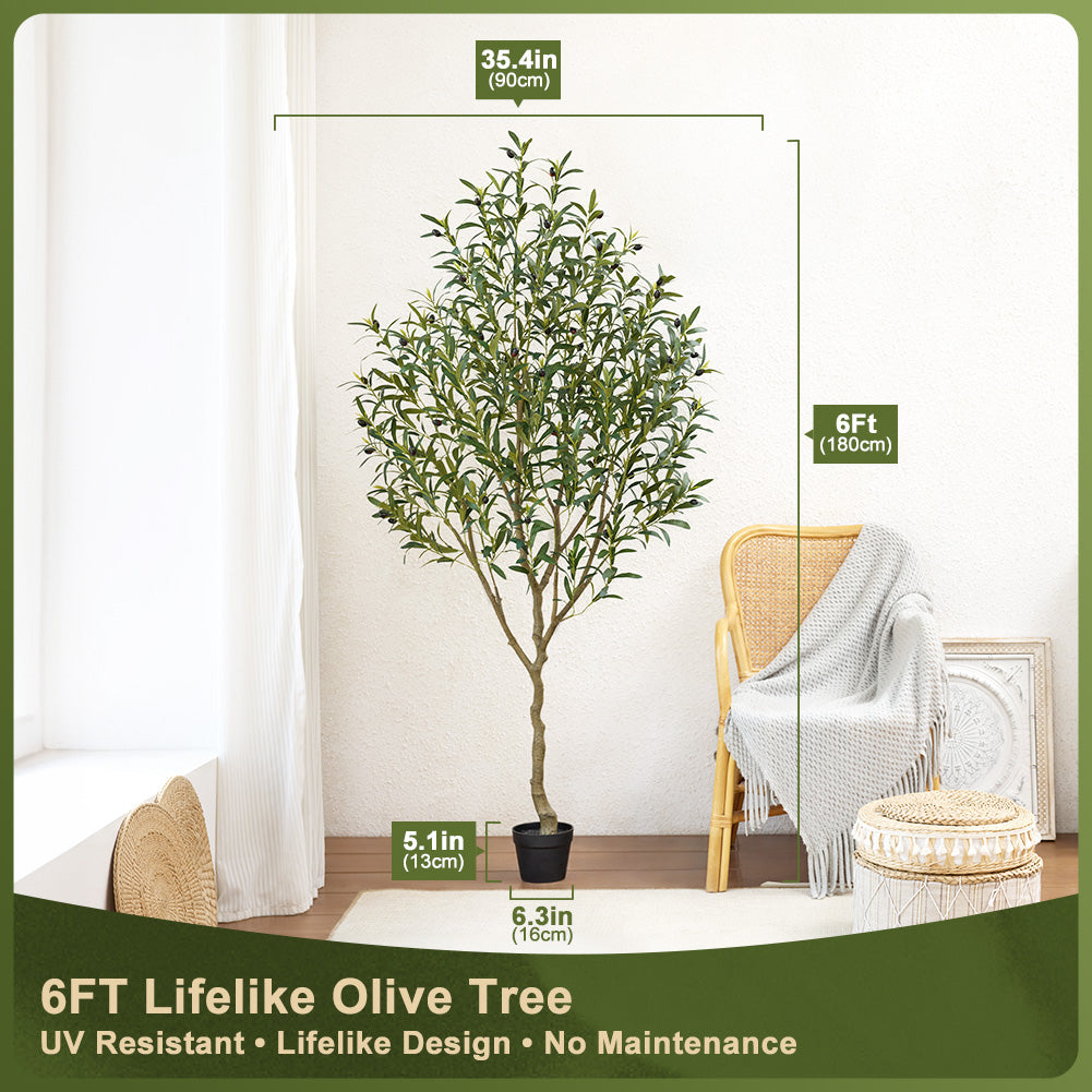 VeriNatural 4/5/6FT Artificial Olive Tree UV Resistant for Indoor & Outdoor (VN126)