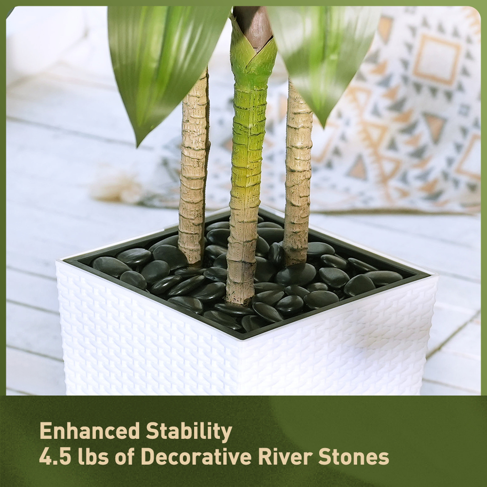 VeriNatural 5/6FT Artificial Dracaena Tree UV Resistant with Black Taper Planter for Indoor & Outdoor (VN127)