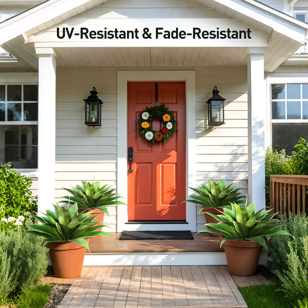 VeriNatural Artificial Agave Succulent Plants – 28” Large Faux Agave Stems, Realistic Indoor & Outdoor Decorative Plants for Home & Office (2-Pack)