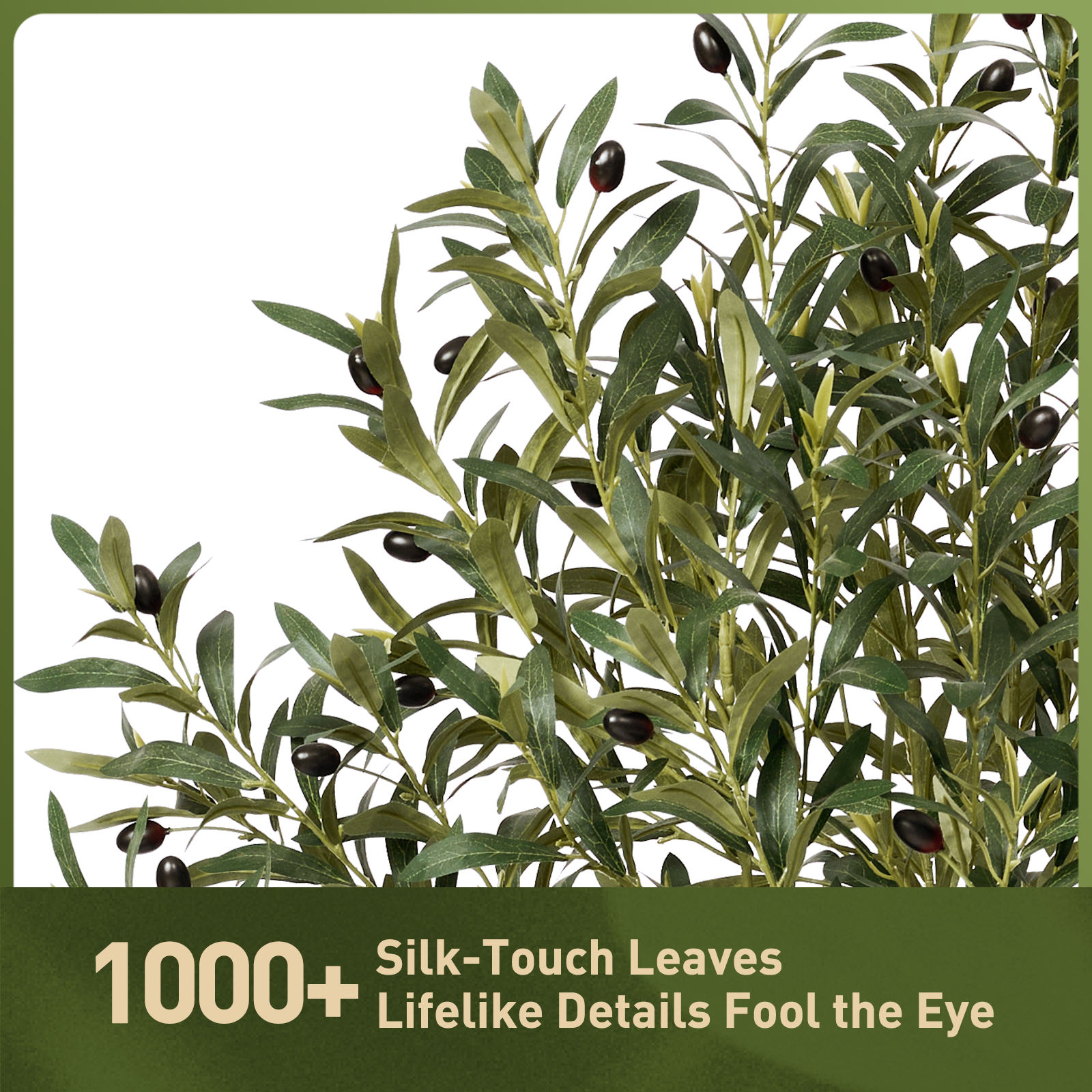 VeriNatural 5/6FT Artificial Olive Tree UV Resistant and Natural Trunk with Black Taper Planter for Indoor & Outdoor (VN131)