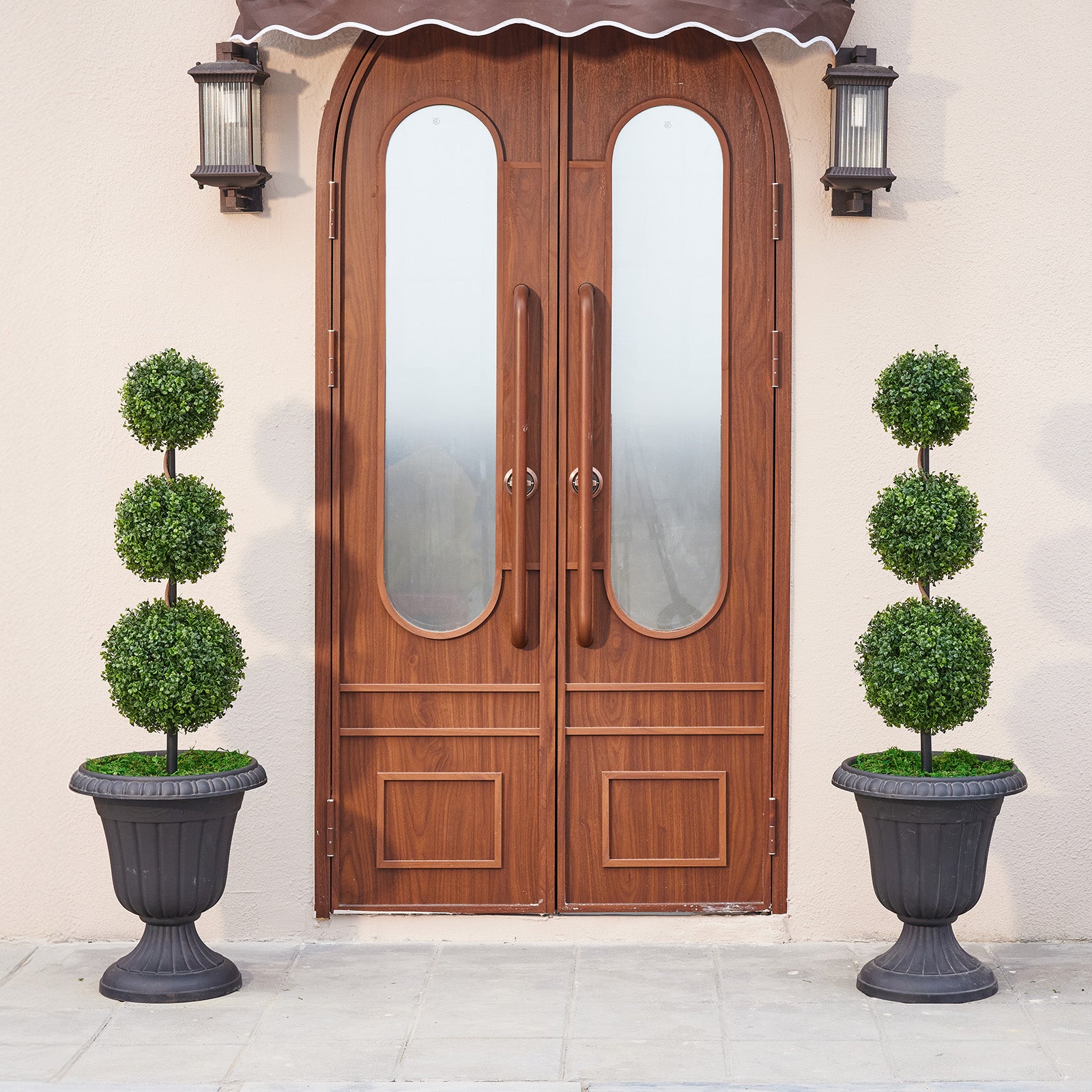 VeriNatural 3ft Artificial Triple Ball Boxwood Topiary Tree β Set of 2, UV Resistant Faux Potted Plants for Home, Garden, Patio, Balcony & Front Porch Decor
