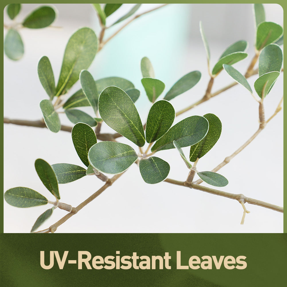 VeriNatural 5/6/7FT Black Olive Tree – Realistic Faux Tree with Natural Trunk & Silk Leaves – Indoor & Outdoor Decor, Low Maintenance, UV Resistant(VN145)