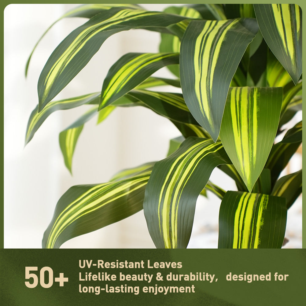 VeriNatural 5/6FT Artificial Dracaena Tree UV Resistant with Black Taper Planter for Indoor & Outdoor (VN127)