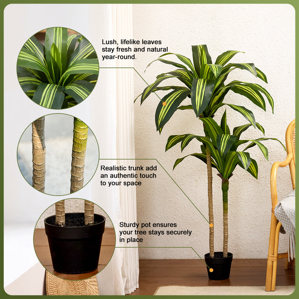VeriNatural 4/5/6FT Artificial Dracaena Tree UV Resistant for Indoor & Outdoor (VN123)