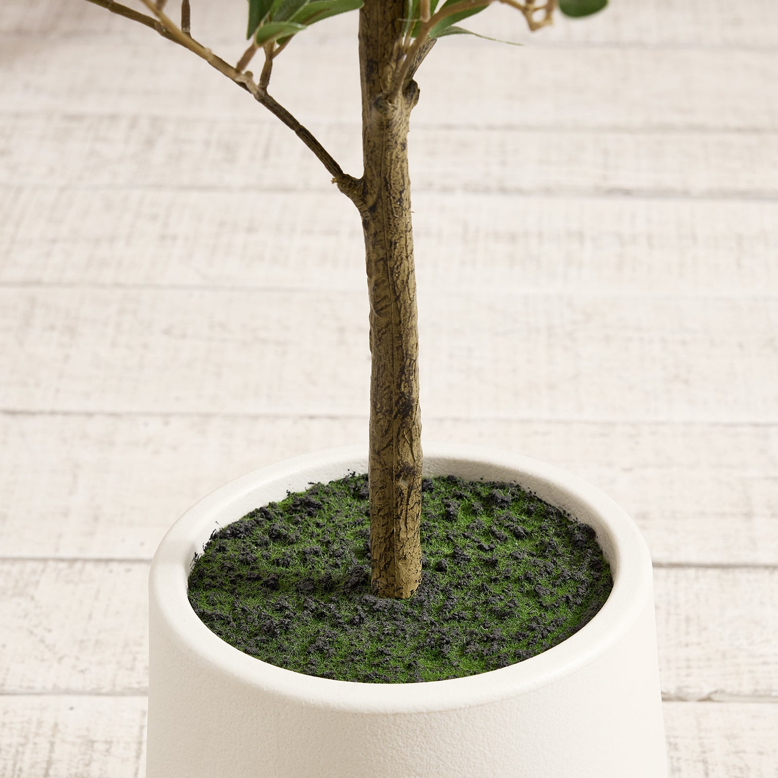 VeriNatural 5/6/7FT Artificial Black Olive Silk Tree UV Resistant with White Planter for Indoor & Outdoor(VN124)