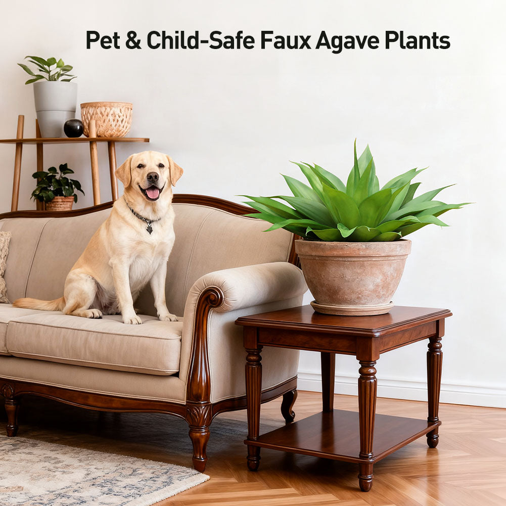 VeriNatural Artificial Agave Succulent Plants – 28” Large Faux Agave Stems, Realistic Indoor & Outdoor Decorative Plants for Home & Office (2-Pack)