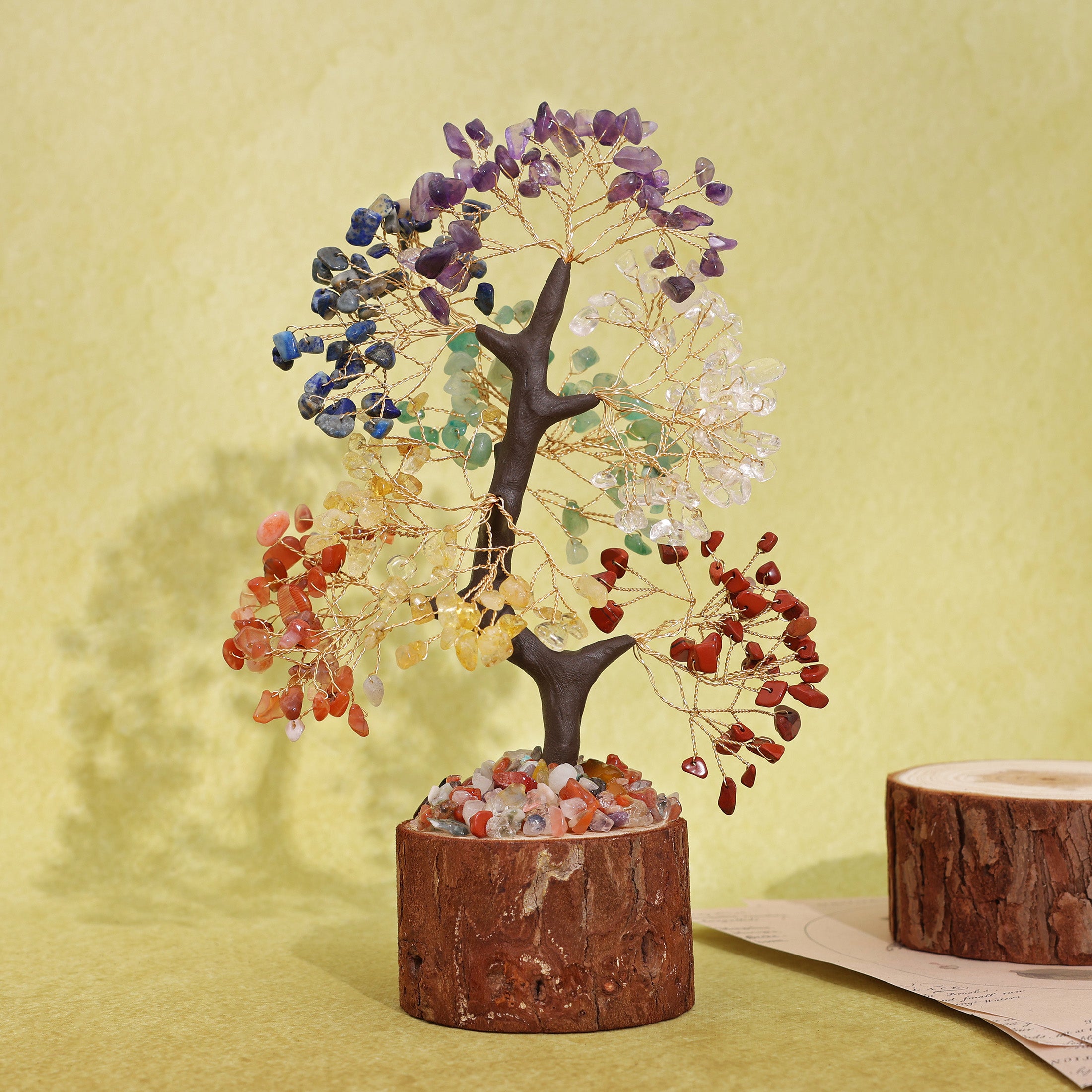 7 Chakra Healing Crystal Tree of Life – Handmade Gift for Women, Mom & Her | Good Luck Decor for Home & Office