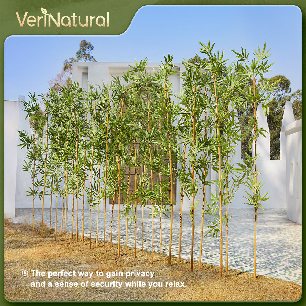 VeriNatural 6FT Artificial Bamboo Tree, 24-Stem Faux Bamboo Plant with Natural Stalks, UV Resistant, Lifelike Indoor & Outdoor Greenery (VN144)