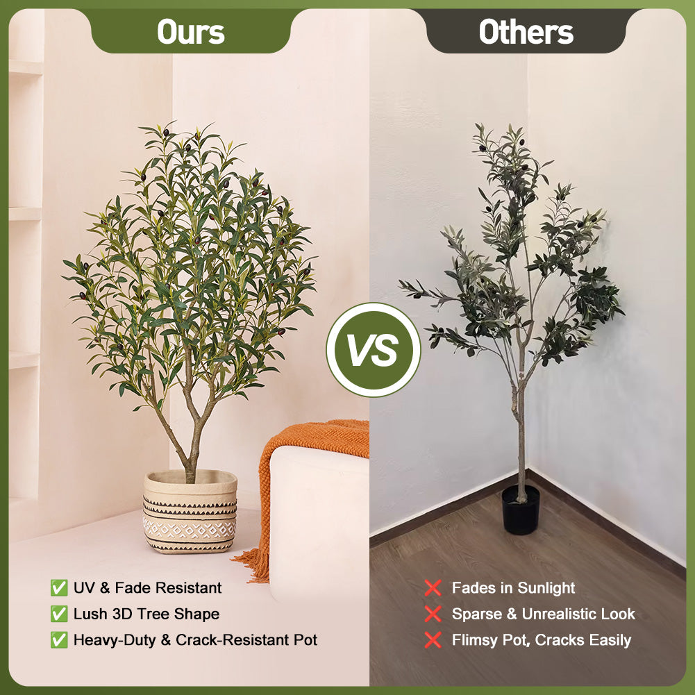 VeriNatural 4/5/6FT Artificial Olive Tree UV Resistant for Indoor & Outdoor (VN126)
