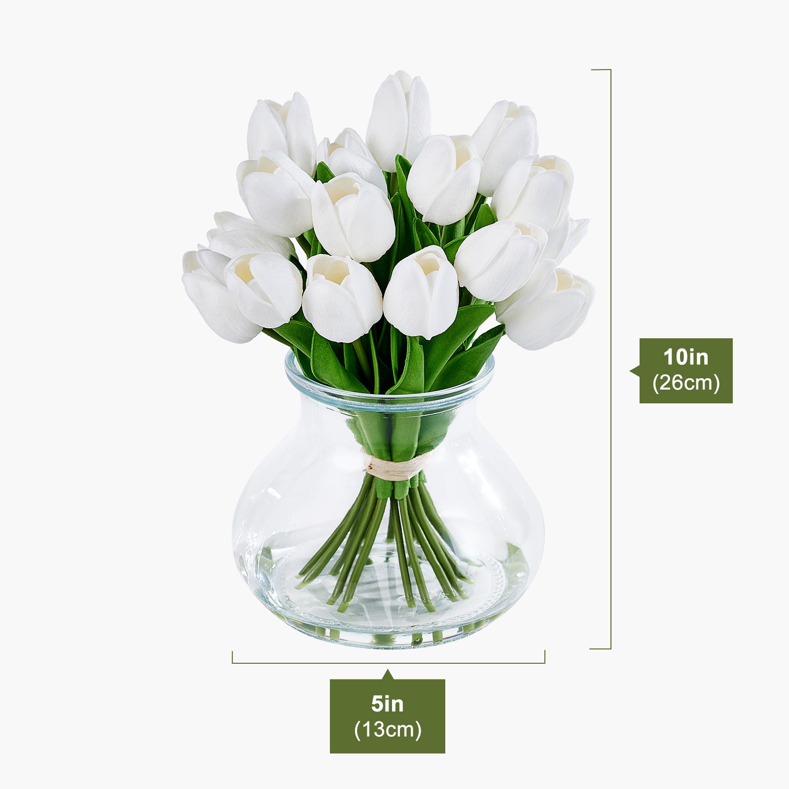VeriNatural Realistic Silk Tulip/ Calla Lily in Vase – Faux Flowers for Living Room, Table & Party Decoration