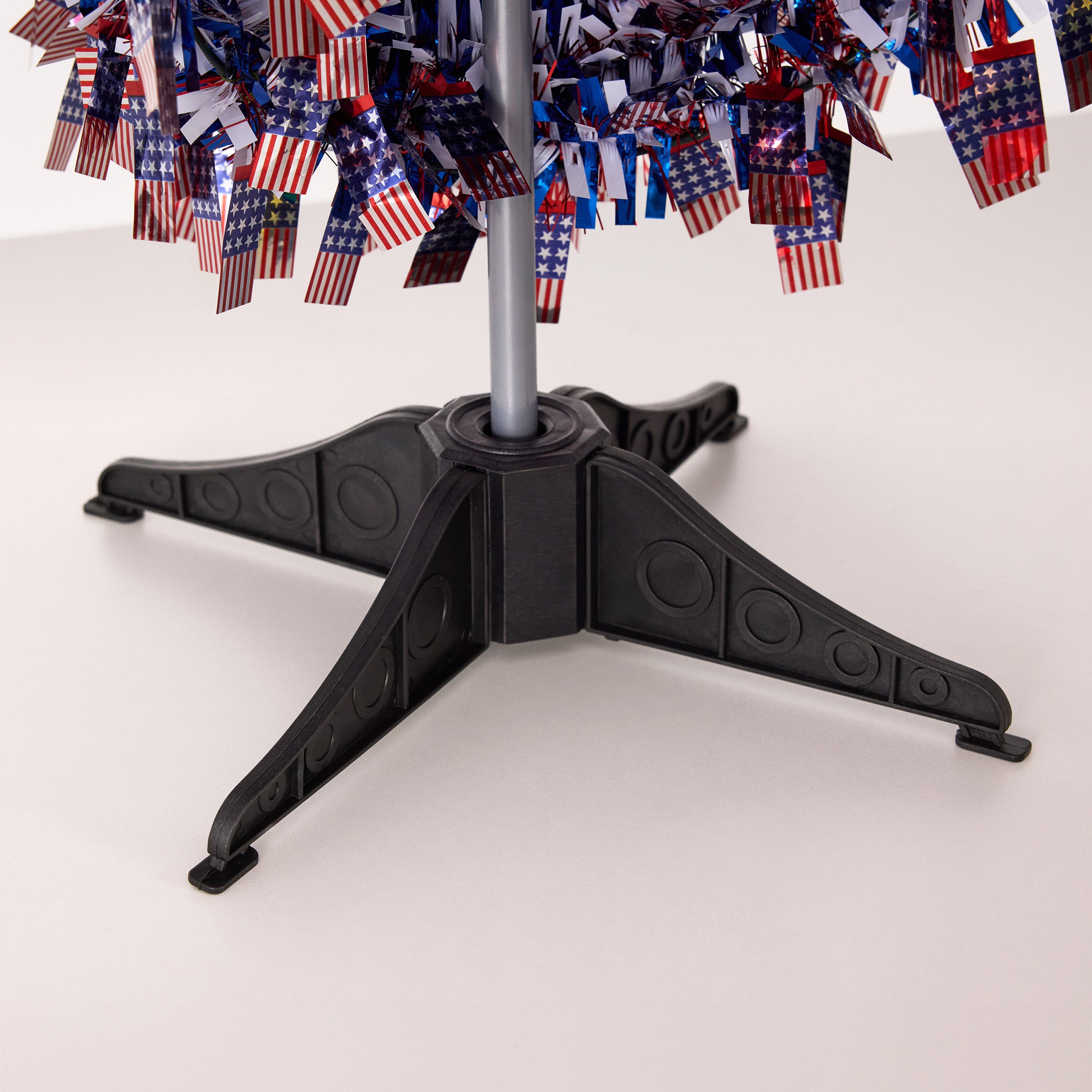 VeriNatural 4th of July Decor, Patriotic Pop up Pencil Tree,4.9 Ft Tinsel Tree,Sequin Star Ornaments Garland Collapsible Tree for Independence Day Memorial Home Decor