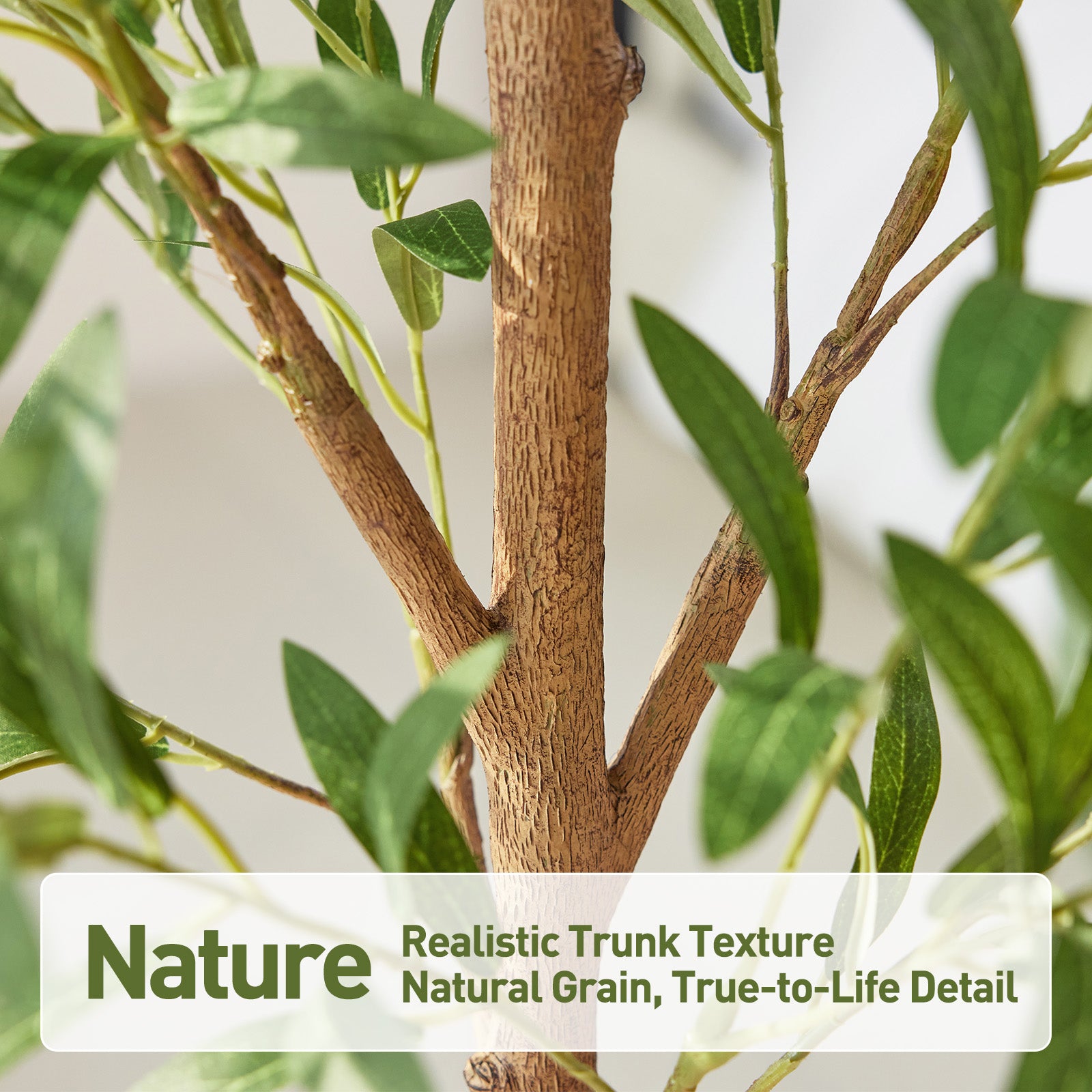 VeriNatural 6FT Artificial Olive Tree β Realistic Wood-Look Trunk, Tall Faux Olive Tree in Pot for Indoor Home, Living Room & Office Decor (VN245)