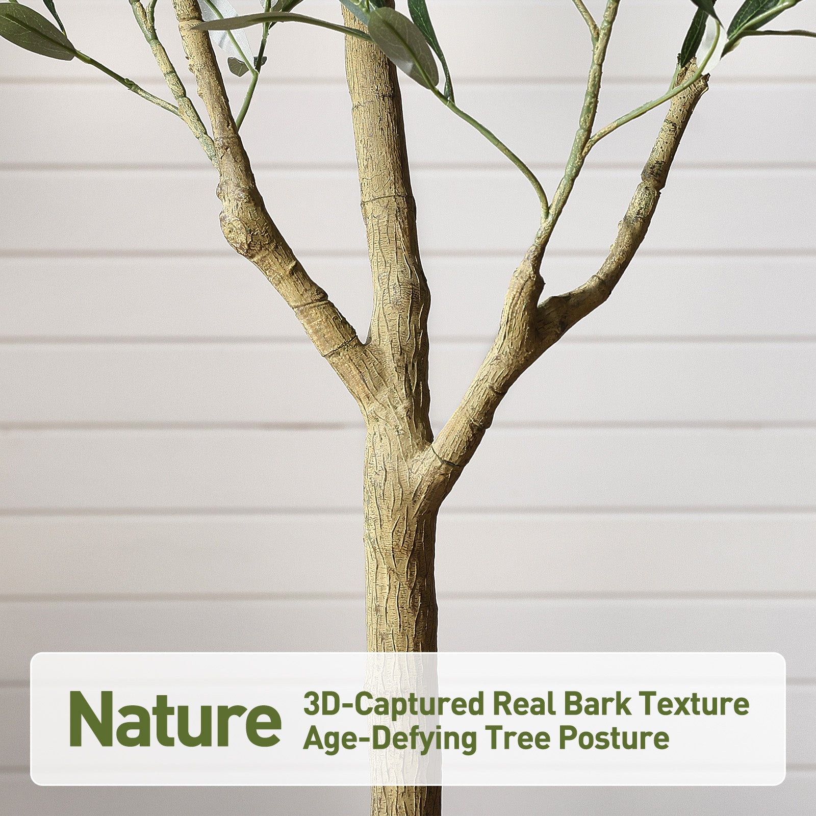 VeriNatural 8FT Artificial Olive Tree with White Tall Planter – Large Faux Olive Tree with Realistic Leaves & Lifelike Fruits for Indoor Home, Living Room & Office Decor