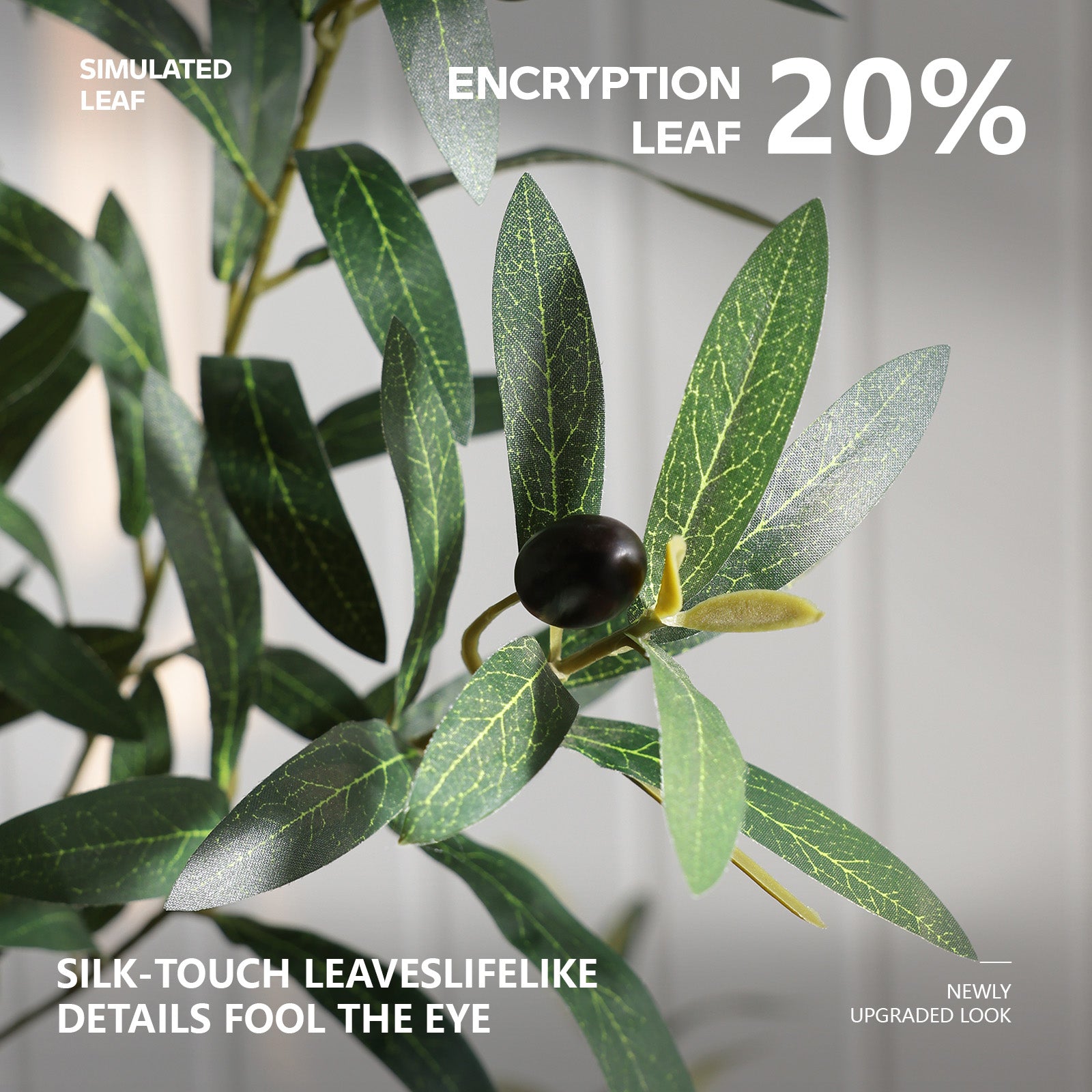 VeriNatural 8FT Artificial Olive Tree โ Realistic Tall Faux Olive Tree with UV-Resistant Leaves & Fruits, White Round Planter, Indoor & Outdoor Home, Office & Living Room Decor (VN210)