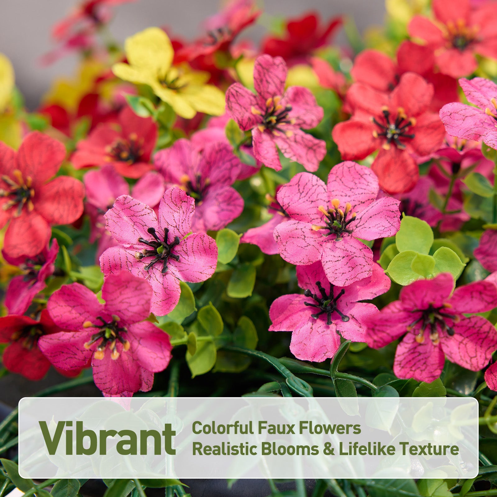 VeriNatural Artificial Lobelia in Charming Urn Planter Set, 26 Inch (0.65m) Tall Lifelike Faux Flowers, Pre-Potted with Tray, Indoor & Patio Decor, Available in 1 Pack & 2 Pack
