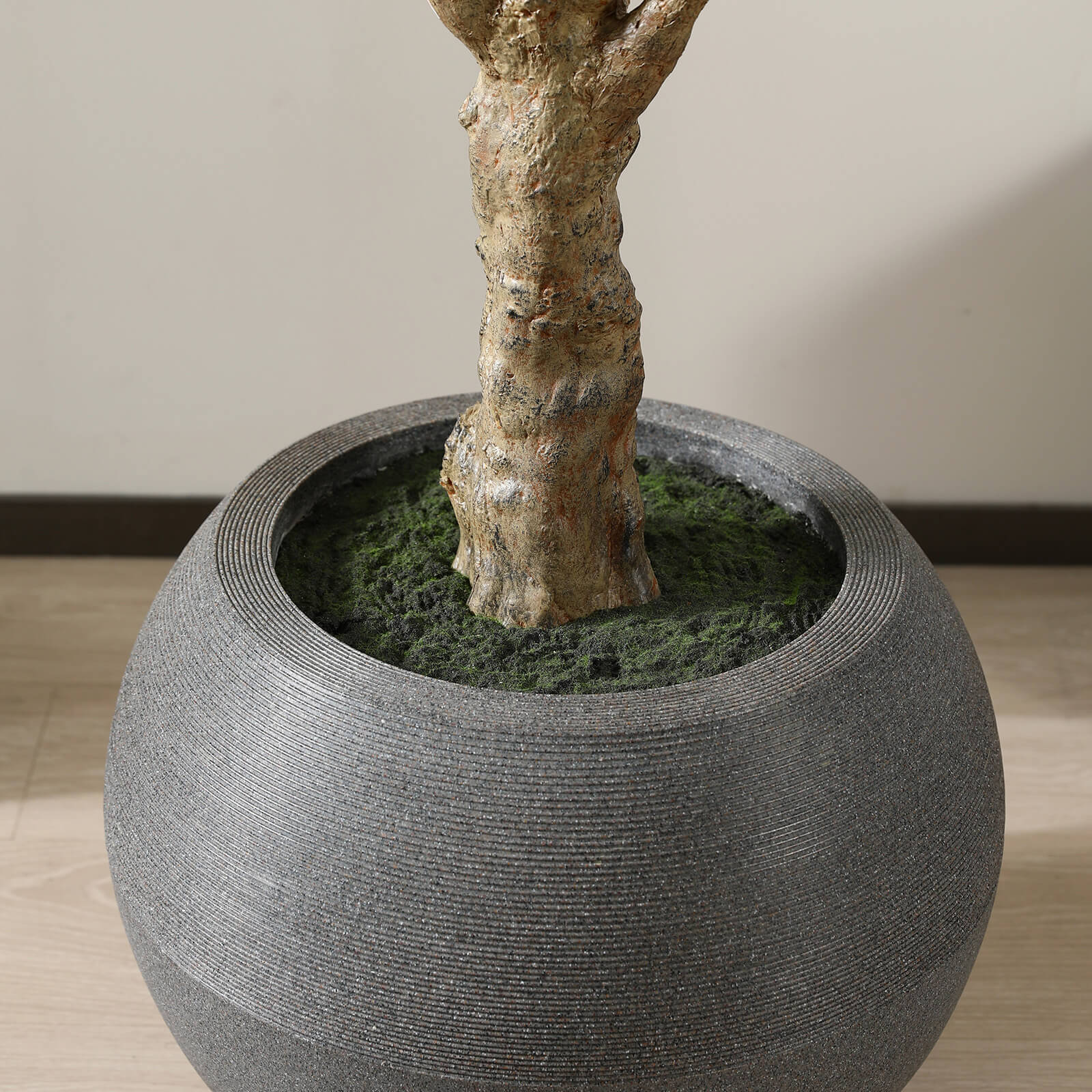 VeriNatural 7FT Artificial Eucalyptus with Gray Oval Planter for Indoor & Outdoor