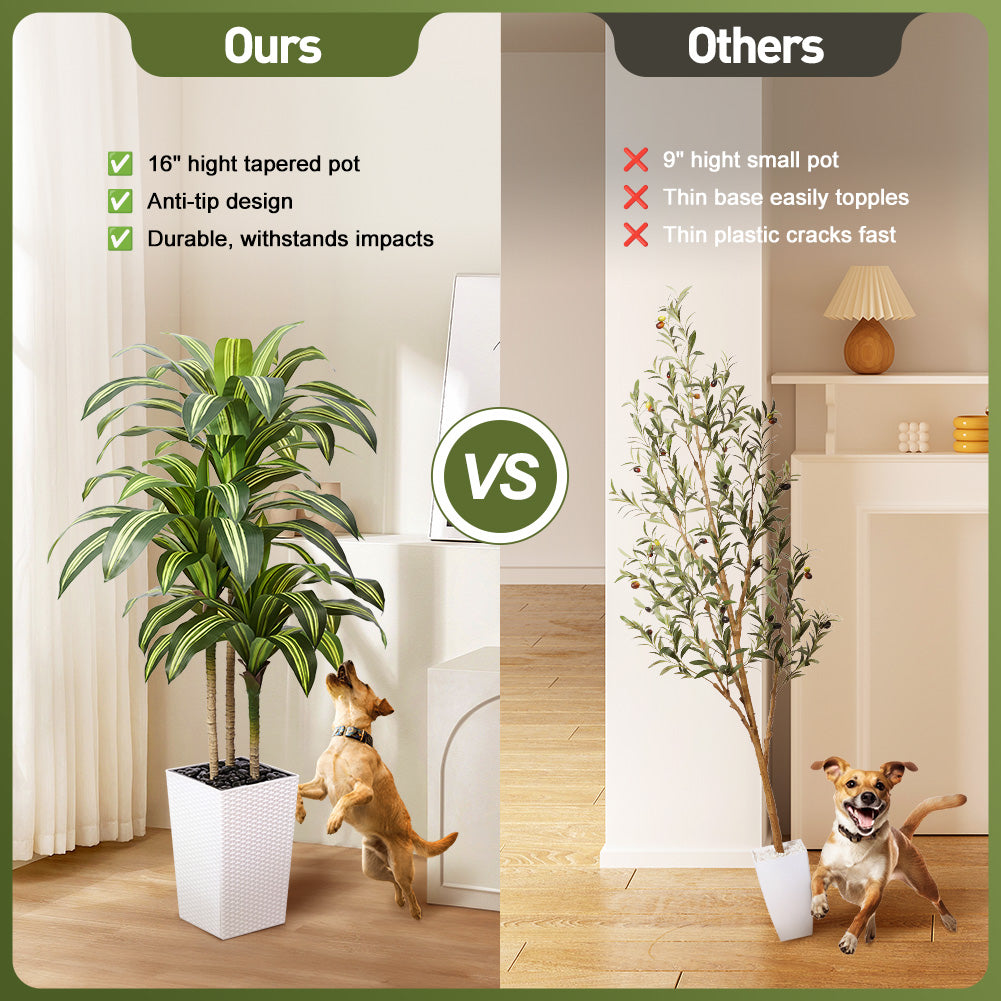 VeriNatural 5/6FT Artificial Dracaena Tree UV Resistant with Black Taper Planter for Indoor & Outdoor(VN127)
