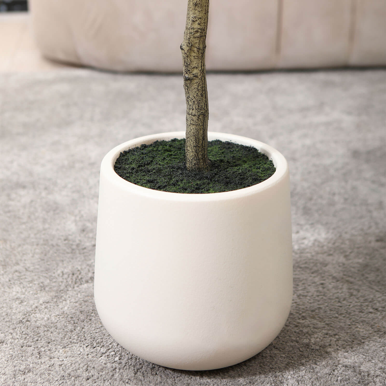 VeriNatural 5/6/7FT Artificial Olive Tree with White Planter for Indoor