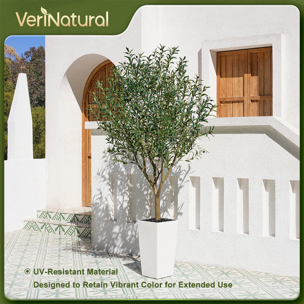 VeriNatural 5/6/7/8FT Artificial Olive Tree UV Resistant with Black Taper Planter for Indoor & Outdoor(VN156)
