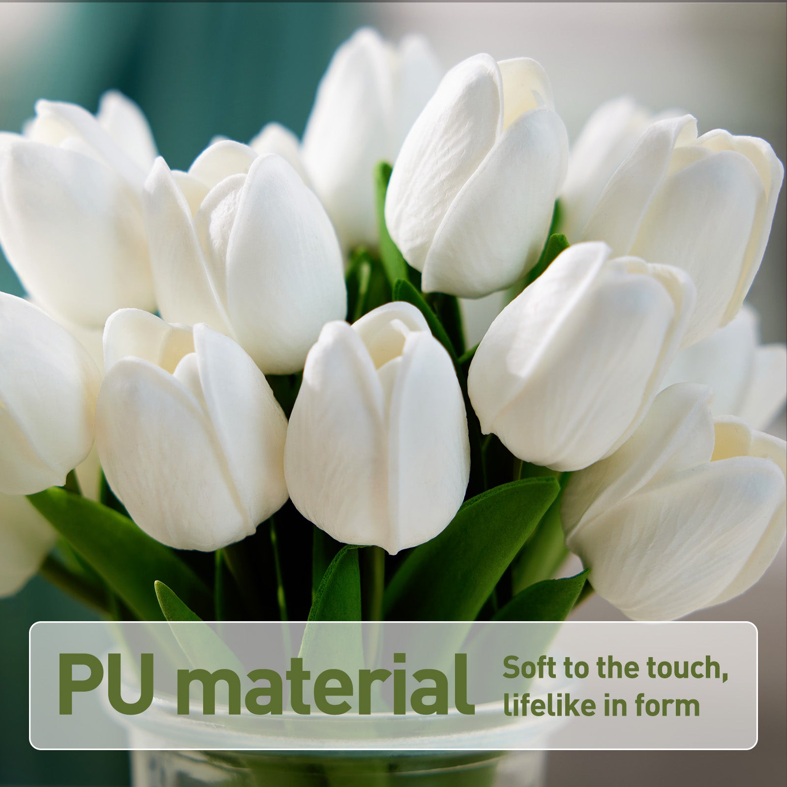 VeriNatural Realistic Silk Tulip in Vase β Faux Flowers for Living Room, Table & Party Decoration