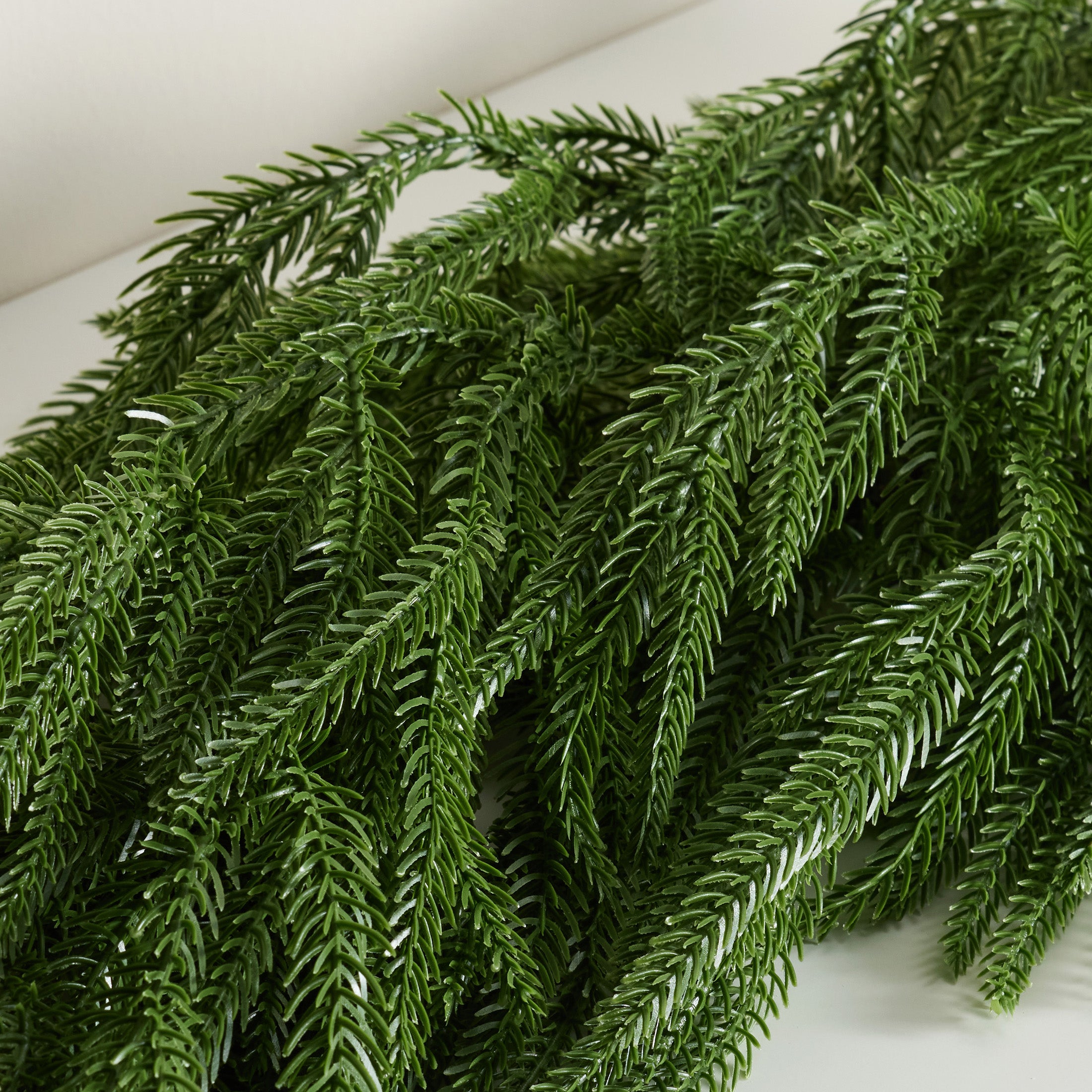 VeriNatural 2-Pack 6FT Artificial Norfolk Pine Foliage Spray – Pre Lighted (50 LEDs) / Unlit Version Available, DIY Christmas Tree Filler & Vase Filler Slim Greenery Stem