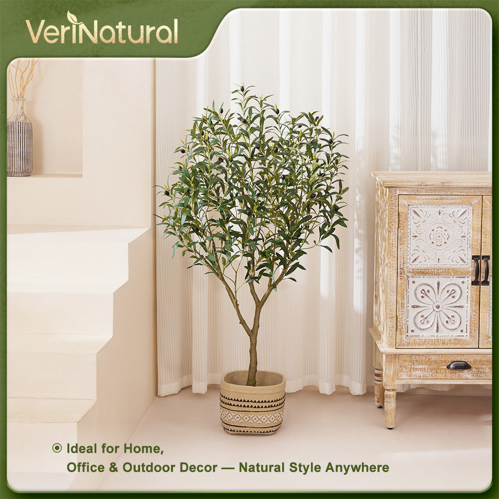 VeriNatural 4/5/6FT Artificial Olive Tree UV Resistant for Indoor & Outdoor (VN126)