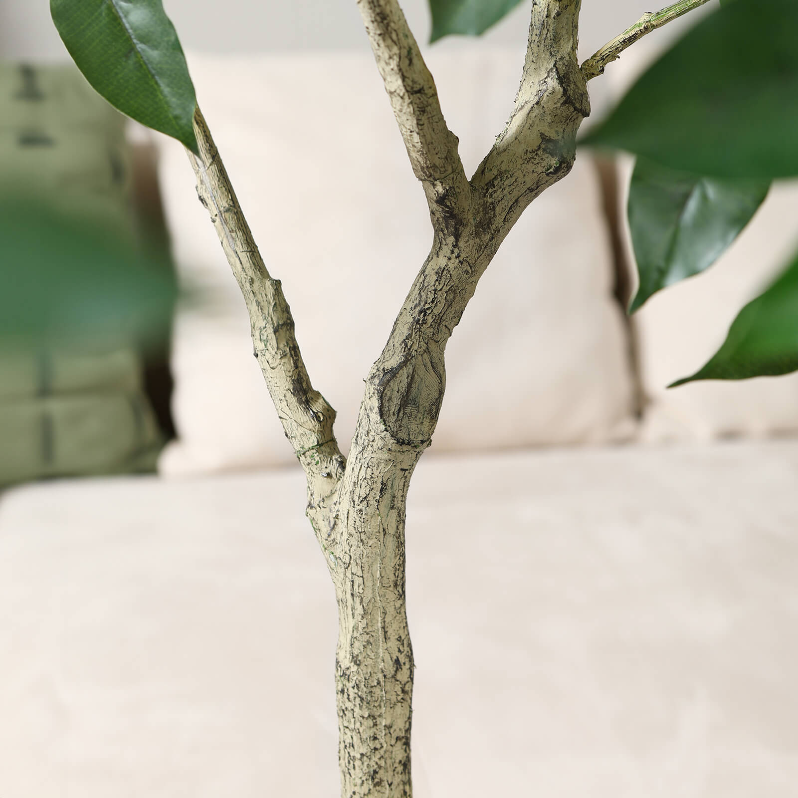 VeriNatural 5/6/7FT Artificial Ficus Tree with White Planter for Indoor