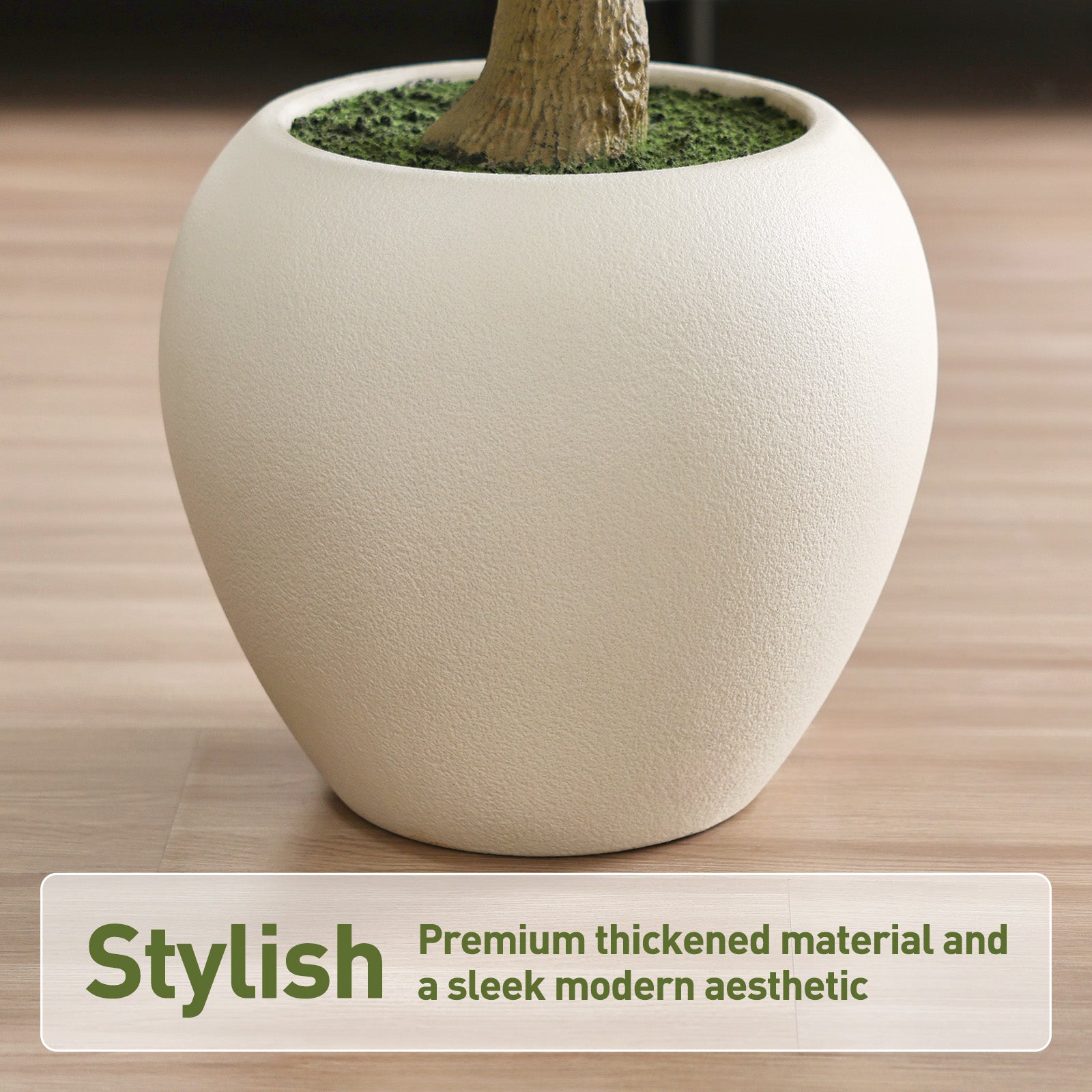 VeriNatural 8FT Artificial Olive Tree Indoor – Large Tall Faux Olive Tree with 18” White Round Planter, Full & Lush Fake Plant for Living Room, Office, Bedroom & Home Decor(VN210)