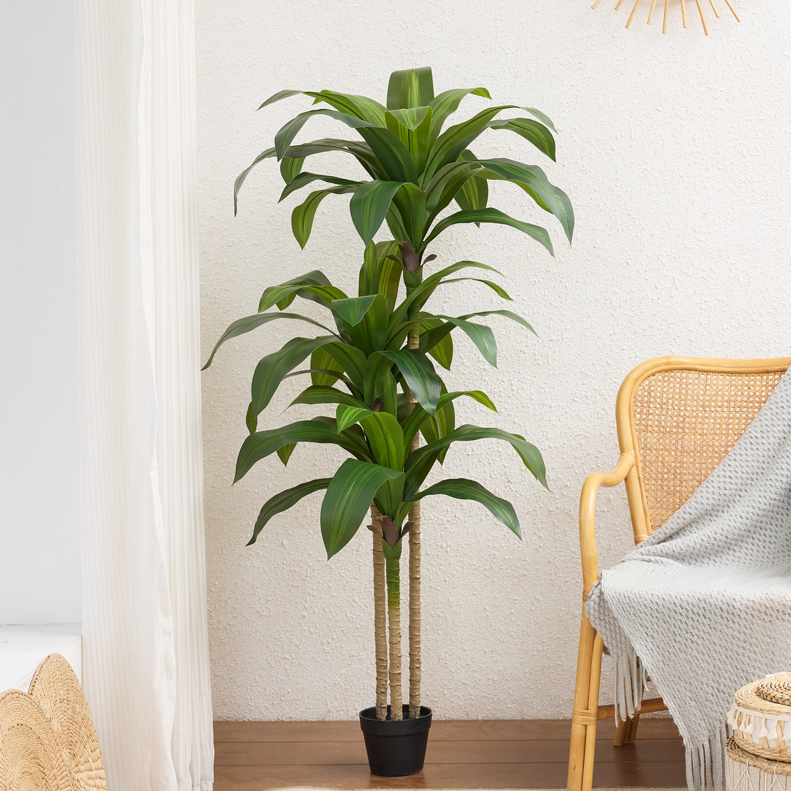 dracaena outdoor or indoor VeriNatural 4/5/6FT Artificial Dracaena Tree UV Resistant for Indoor & Outdoor(VN123-L)