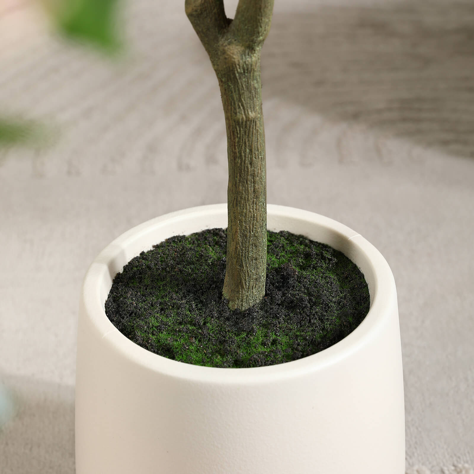 VeriNatural 4/5/6FT Artificial Bougainvillea with White Planter for Indoor