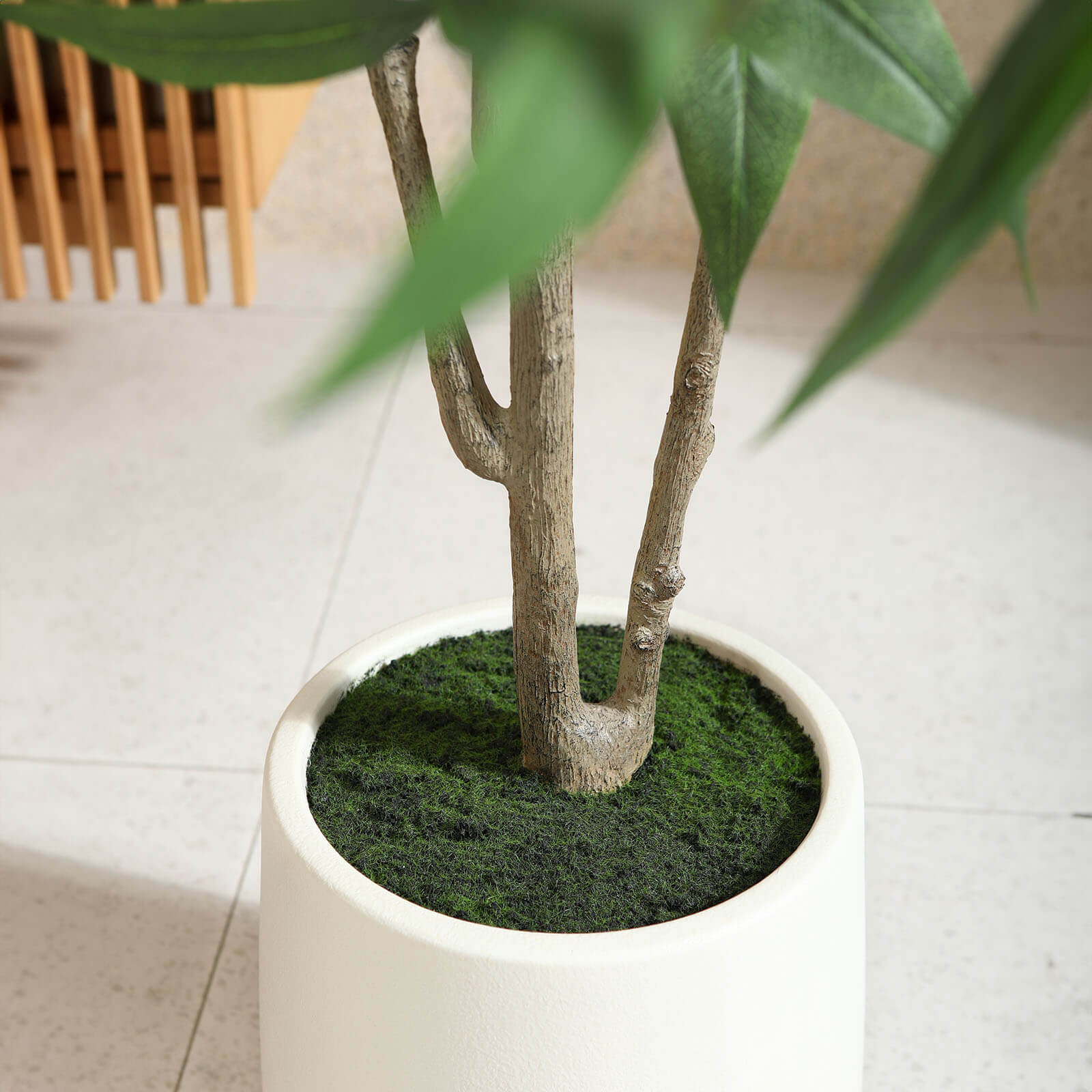 VeriNatural 5/6/7FT Artificial Eucalyptus Tree with White Planter for Indoor