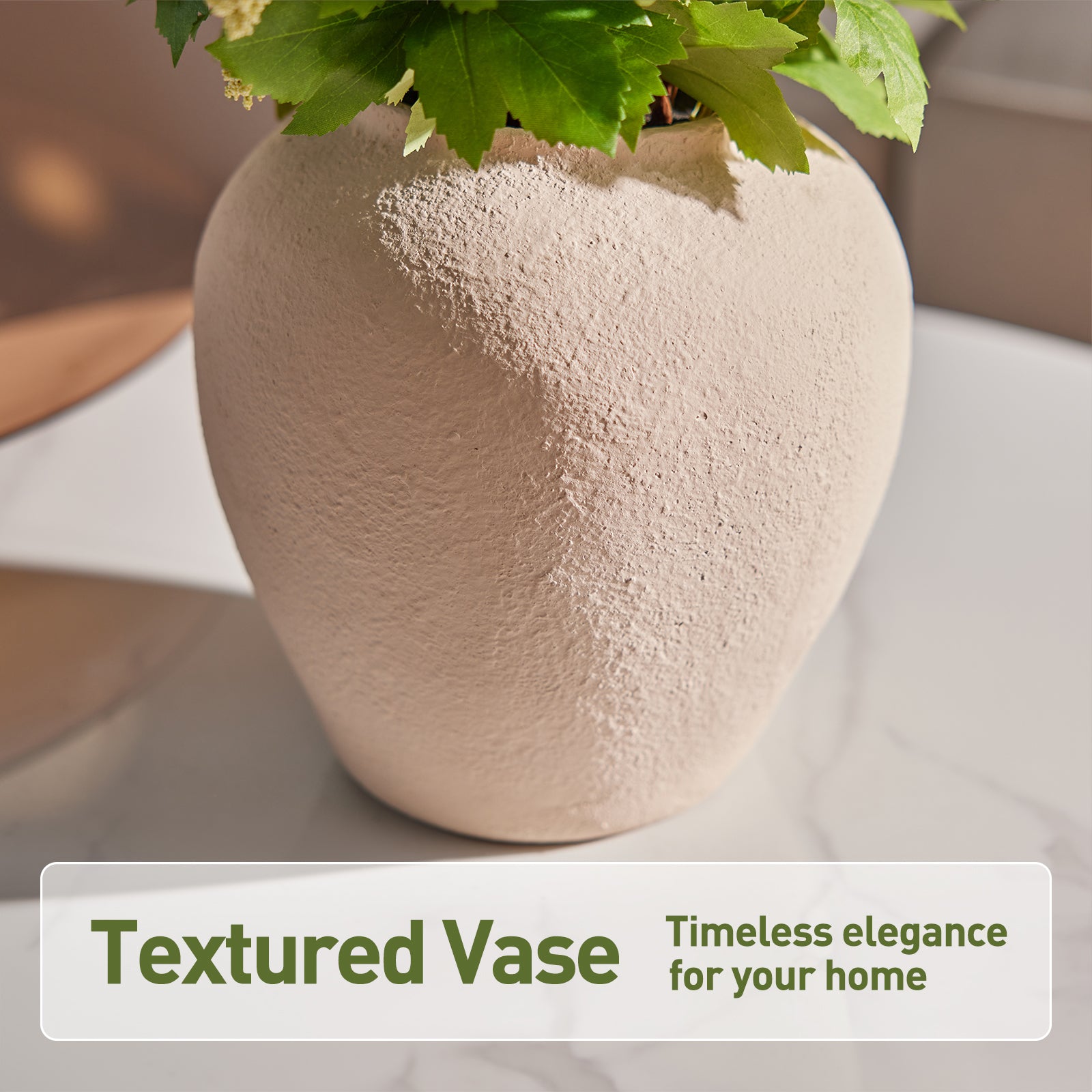 VeriNatural 24" Faux Hydrangea Arrangement with Eucalyptus Greenery – Large Artificial Floral Centerpiece in MgO Vase for Dining Table, Coffee Table & Modern Farmhouse Home Decor