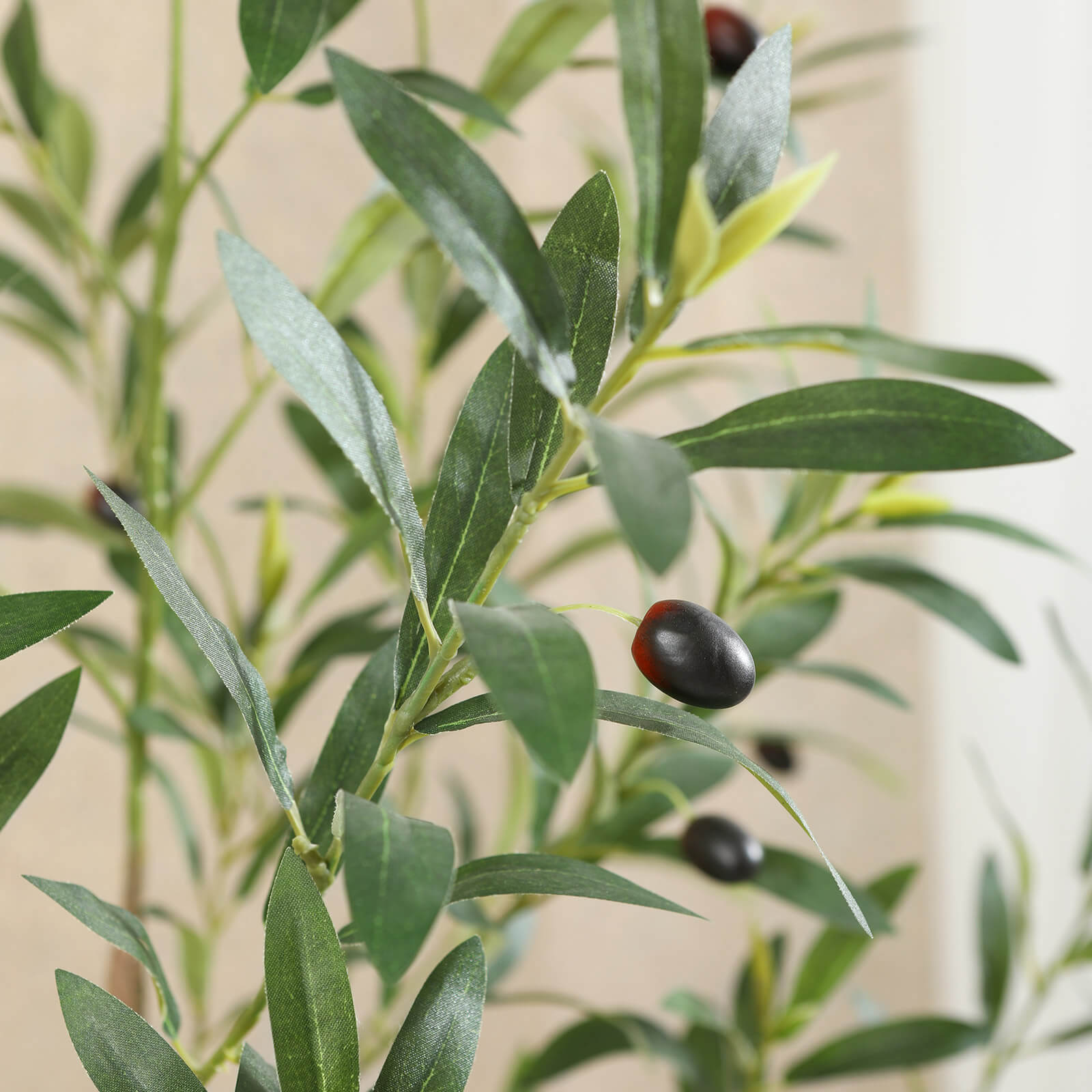 VeriNatural 5/6/7FT Large Artificial Olive Tree with White Planter for Indoor