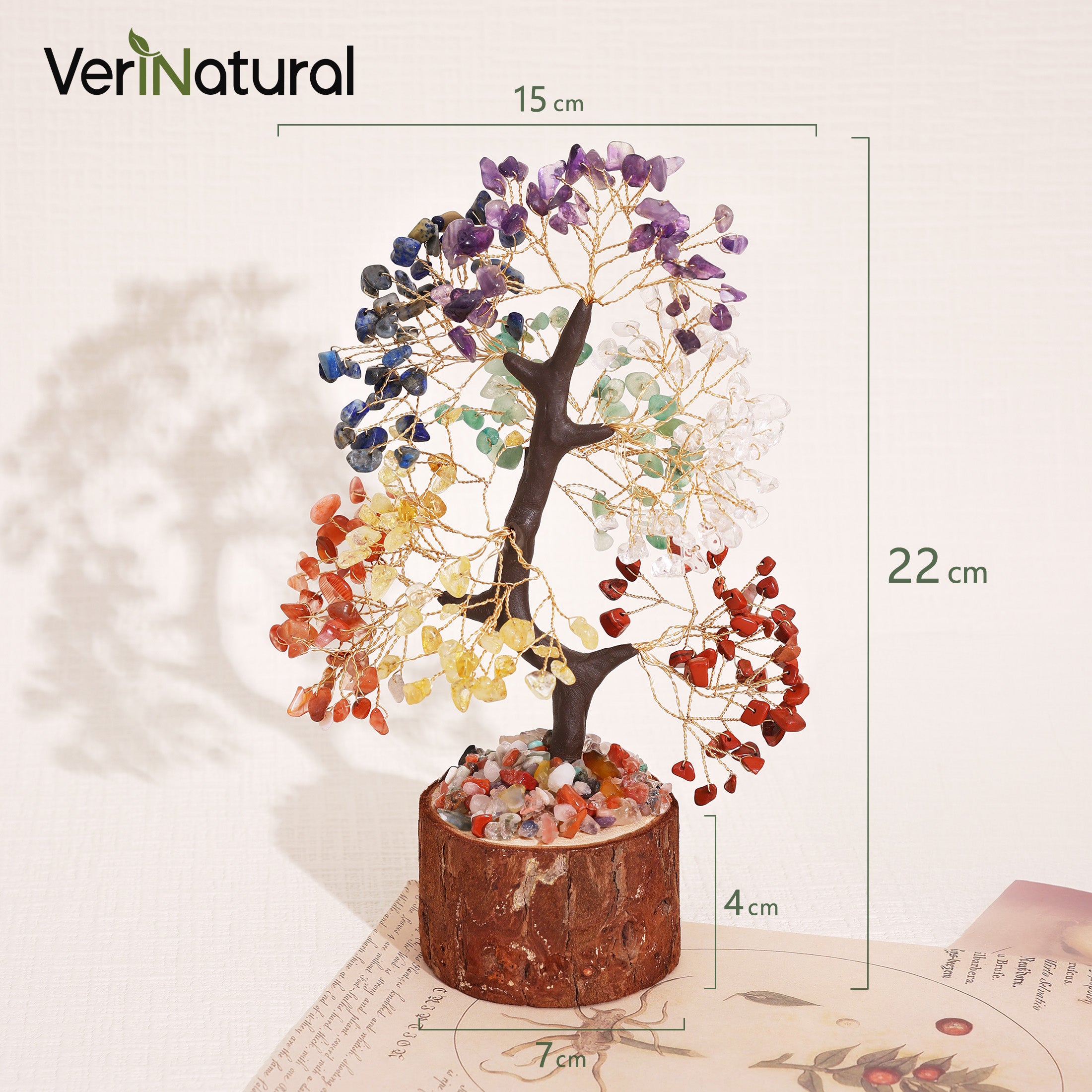 7 Chakra Healing Crystal Tree of Life – Handmade Gift for Women, Mom & Her | Good Luck Decor for Home & Office