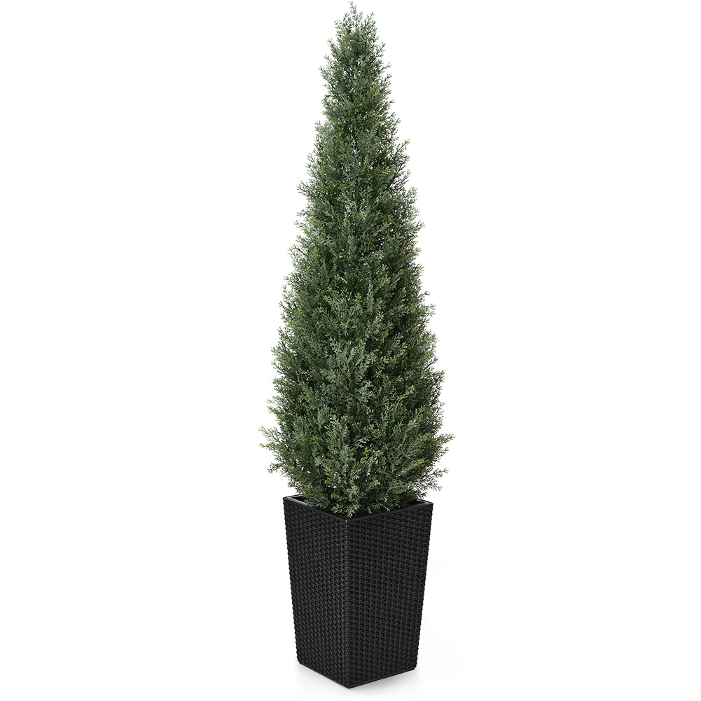 VeriNatural 4/5FT Artificial Cedar Tree with Black Taper Planter for Indoor & Outdoor(VN155)