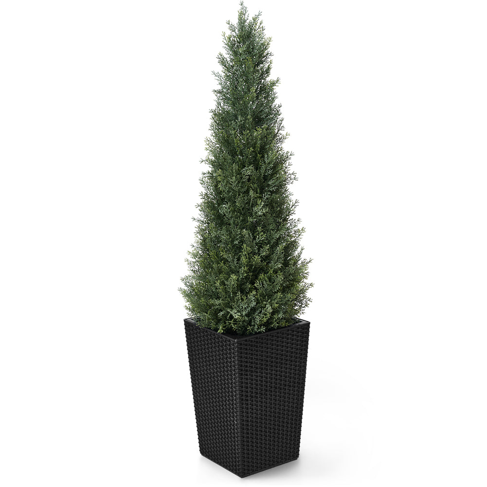 VeriNatural 4/5FT Artificial Cedar Tree with Black Taper Planter for Indoor & Outdoor(VN155)