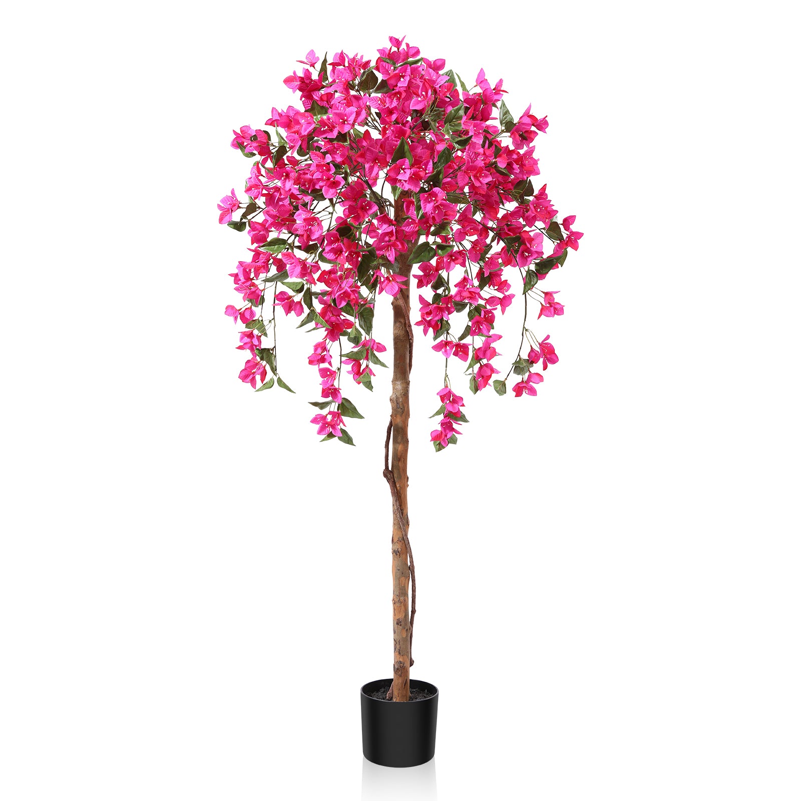 VeriNatural 4/5FT Pink Silk Bougainvillea Tree Realistic Faux Plant for Indoor & Outdoor Decor Artificial Tree with Stand