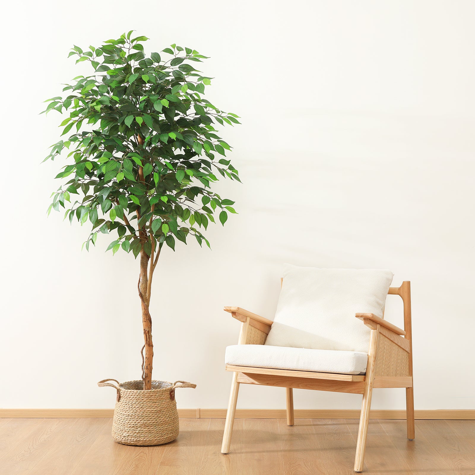 VeriNatural 6FT Faux Ficus Tree β Indoor Plant Decor with Natural Wood Trunk