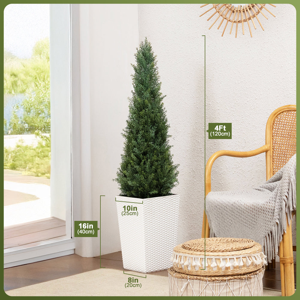 VeriNatural 4/5FT Artificial Cedar Tree with Black Taper Planter for Indoor & Outdoor(VN155)